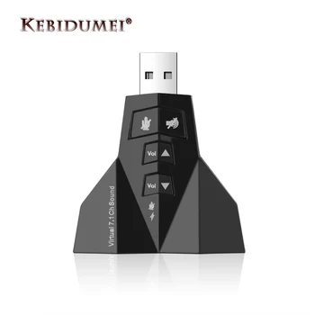 Kebidumei 1gb 7.1 Kanālu Ārējo USB Skaņas Karti, USB 2.0 3D Audio Skaņas Kartes Adapteris Mikrofons, Skaļrunis, Lai Portatīvo DATORU Mac