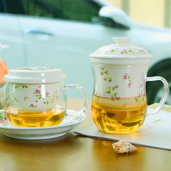 Keramikas Tējas Tase Ar Vāku, Filtru, Zaļās Tējas, Porcelāna, Stikla Kausa Ceļojumu Teacup Teaware Ūdens Krūze Kausa Tējkanna Office Home Drinkware