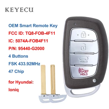 Keyecu OEM Daļu, Smart Tālvadības Atslēgu Fob 433Mhz 47 Čipu par Hyundai Ioniq Elektriskā Hibrīda 2017 2018 2019 TQ8-FOB-4F11, 95440-G2000