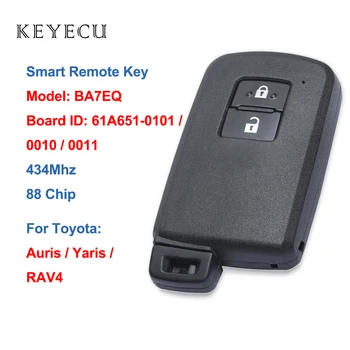 Keyecu Smart Tālvadības Atslēgu Piekariņu Toyota Auris Yaris Hybrid RAV4 Valdes ID 0010 0011 61A651-0101 BA7EQ 433MHz / 434MHz FSK 88 Chip
