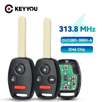 KEYYOU 3 Pogas, Auto Keyless Ieceļošanas Tālvadības Atslēgu Fob OUCG8D-380H-A 