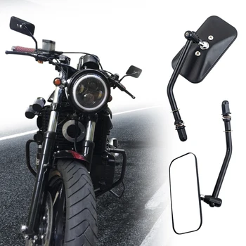 Klasisks Melnā Motociklu Atpakaļskata Spoguļi 8mm Vītni Aizmugures Sānu Skata Spogulis Harley