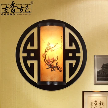 Klasiskā vilnas apli, sienas lampa, kāpņu lampas ķīniešu stila gulta apgaismojums
