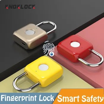 KNOKLOCK Smart Touch pirkstu Nospiedumu Durvju slēdzenes, Keyless USB Lādējamu Durvju slēdzenes Ātri Atslēgt Portatīvo Drošības Anti-theft Slēdzenes