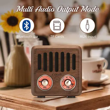 Koka Retro FM Portable Radio Mini Bluetooth Skaļrunis vecmodīgs Klasisks Stils