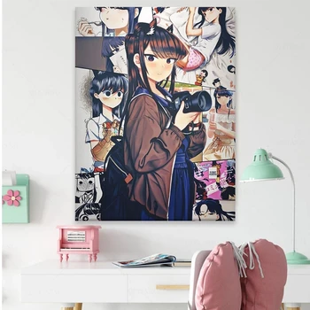 Komieši Shouko Komieši San Anime Apdare, Mājas Dekoru Kanvas Glezna Viesistabā Manga Sienas Art Attēlu Izdrukas, Plakāti