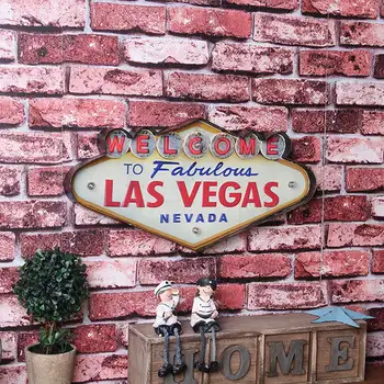 Las Vegas Neona Zīme, Dekoratīvais krāsojums Metāla Plāksne Bārs Sienas Dekori Krāsošana Izgaismotas Plāksnes Laipni Arcade Neona LED Zīmes