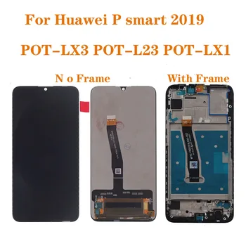 LCD Displejs Priekš Huawei P Smart 2019 POT-LX3 POT-L 23 POT-LX1 LCD Displejs, Touch Screen Stikla Paneli Digitizer Montāža Ar Rāmi