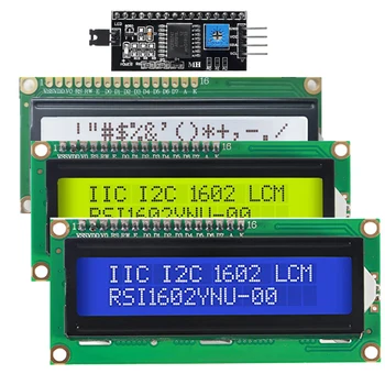 LCD1602 1602 LCD Modulis 16x2 Raksturs Zils / Dzeltens-Zaļš Ekrāns LCD Displejs PCF8574T PCF8574 IIC I2C Interfeiss 5V par arduino