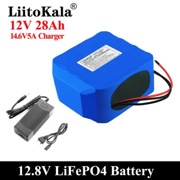 LiitoKala 12V 30Ah 28Ah Dziļi Cikla LiFePO4 Uzlādējamo Akumulatoru 12.8 V Dzīves Ciklu 4000 ar iebūvētu BMS Aizsardzība 14.6V5A