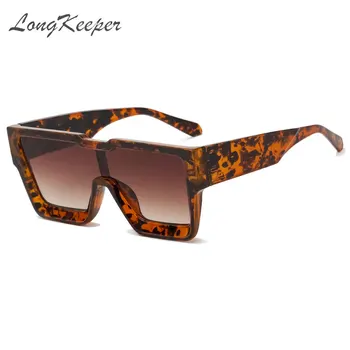 LongKeeper Ieliektiem Saulesbrilles Sieviešu Vintage Laukumā Vasaras Briļļu Dāmas Melns Leopards, Saules Brilles Oculos Feminino UV400