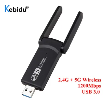 Līdz 1200Mbps USB 3.0, Wifi Adapter Dual Band 5GHz 2.4 Ghz 802.11 AC RTL8812BU Wifi Antena Dongle Tīkla Karti Klēpjdators, Desktop