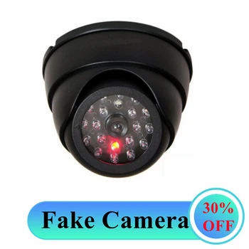 Manekens Dome Viltus Drošības CCTV Kameras Bez Vadu Nepieciešams Simulācijas Nepatiesu IS LED W/ Reāli Viltus Kameru Ar Mirgojošs Sarkans LED