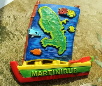 Martinika Tūrisma Ceļojumu Dāvanu Smieklīgi Suvenīru 3D Sveķu Jahtu Ledusskapja Magnēts Amatniecības Virtuves Dekori