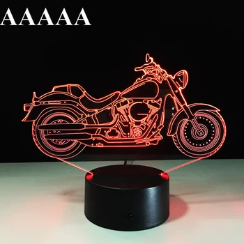 Mehānisko Formas USB 3D LED Lampas, Nakts Gaisma Akrila Galda lampa Touch 7 Krāsas Maiņa Motociklu Miega Lamparas Gaismu Dāvanu