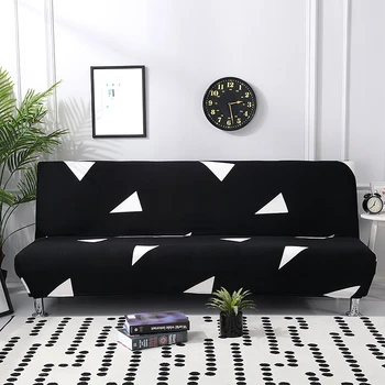 melns ģeometriskā izvelkamais dīvāns gulta segtu dīvāns attiecas spandex stretchdouble sēdekļa vāku slipcovers par dzīves telpu ģeometrisko drukāt