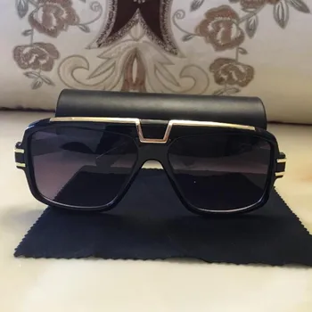 Metāla saulesbrilles Lielgabarīta saulesbrilles Pieskaņotu melnu ādas kaste