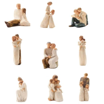 [MGT]Ziemeļvalstīm mīlestība, ģimenes sveķu attēls statuetes rotājumi ģimenei laimīgu laiku mājās apdare amatniecības mēbeles