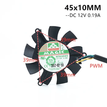 MGT5012XF-W10 Augstas Kvalitātes Ultra Quiet 5010 Grafisko Karšu Ventilatoru Lāpstiņu 45MM Diametrs 39mm Perforācijas 12V 0.19 Ventilatoru Lāpstiņu PWM 4pin