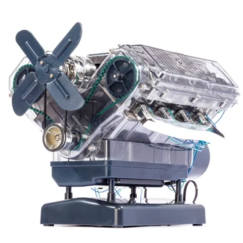 Mini V8 Motora Modeļa Simulācijas Astoņu cilindru Rotaļlietas Motora Kustamo DIY Saliktas Automašīnas Modelis Dāvanas Montāža Modelis