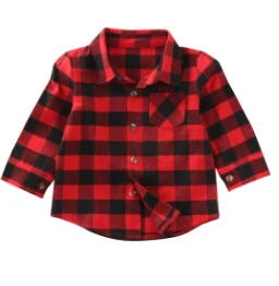 Modes Baby Kids Zēnu Un Meiteņu Krekls Ar Garām Piedurknēm Pledi Pārbaudes Topi Blūze Ikdienas Drēbes