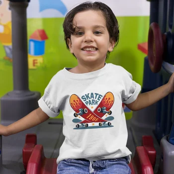 Modes Skate Park Zēnu T-krekls Lielgabarīta Vasaras Streetwear Hipster Harajuku Tīņi Tee Bērniem, Topi ar Īsām Piedurknēm Bērnu Drēbes