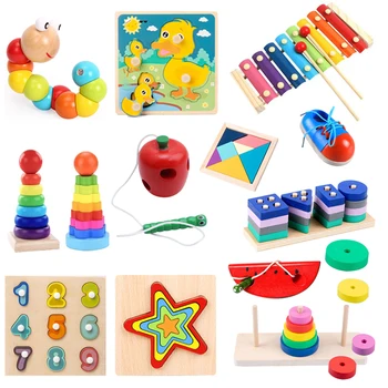 Montessori Izglītības Koka Rotaļlietas Puzzle Bērnu Apmācības Ģeometriskas Formas Kārtotāja Spēles Rotaļlietas Bērnu Bērniem 2 3 5 Gadiem, Galda Spēle