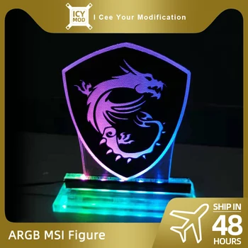 MSI Gaming Attēls A-RGB Varavīksnes LED Apgaismojums, Akrila Panelis 5V3Pin Mistisks Apgaismojums DATORU Ūdens Dzesēšanas MOD Pārliecības Pūķis Apdare