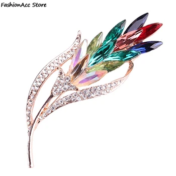 Multi-color Crystal Kviešu Piespraudes Sievietēm Rhinestone Broša Pin Modes Rotaslietas Mētelis, Kleita Ņieburs Ziedu Stils
