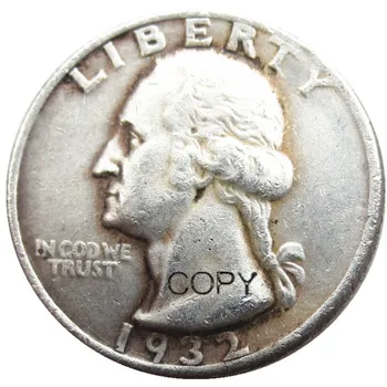 MUMS 1932. GADĀ P/S/D Vašingtonas Ceturksnī Sudraba Pārklājumu Kopēt Monētas