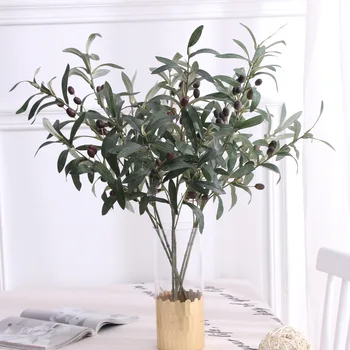 Mākslīgo Zaļo Lapu Olive Branch Augļu Viltus Augi, Kāzu Mājās, Foto Aksesuārus, Ziedu Vienošanās, Iekštelpu Apdare