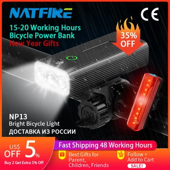 NATFIRE NP13 Velosipēds Gaismas USB Uzlādējams LED Velosipēda Gaismas 450-800LM Lukturu ar Aizmugures Taillight MTB Lukturīti Priekšā Lampas