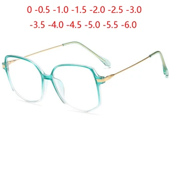 Nestandarta, Taisnstūra Tuvredzība Brilles Sievietēm Caurspīdīgu Zaļu Rāmi Photochromic Dioptriju Brilles Recepšu 0 -0.5 -1.0, Lai -6.0