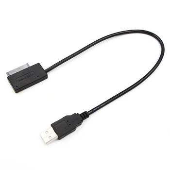 Notebook USB 2.0 Naar Mini Sata II 7 + 6 13Pin Adapteris Converter Kabel Voor Portatīvo datoru CD/DVD ROM Slimline Diska Datu Vadu Adapteri