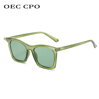 OEC CPO Square Sieviešu Saulesbrilles Zīmola Desinger Vintage Skaidrs, Zaļās Brilles Dāmas Briļļu Retro Oculos Lunette De Soleil UV400