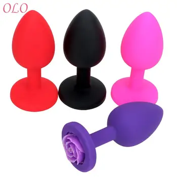 OLO Anālais Butt Plug Prostatas Masāža ar Silikona Seksa Produkti Seksa Rotaļlietas Sievietēm, Rose Puķu G Spot Stimulators