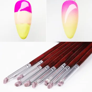 Ombre Efekta Nagu Mākslas Otu Slīpums Dizains UV Gel poļu Izdarīt Krāsas Pildspalvu Cilindrisku Neilona Sari, Plastmasas Aizsardzības Manikīrs