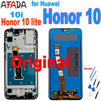 Oriģinālo Displeju Huawei Honor 10 Lite 10es HRY-LX1 HRY-LX2 HRY-L21 LCD skārienekrānu, Digitizer Montāža Ar Rāmja Nomaiņa