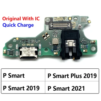 Oriģinālo Lādētāju Kuģa PCB Flex, Lai Huawei P Smart Plus 2018 2019 2021 USB Port Savienotājs Uzlādes Doks Lente Kabeļu