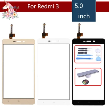 ORIĢINĀLS Par Xiaomi Redmi 3 Redmi 3S 3 Pro 3X Touch Screen Digitizer Touch Panel Sensors Priekšējā Ārējā Stikla Redmi 3S Touchscreen