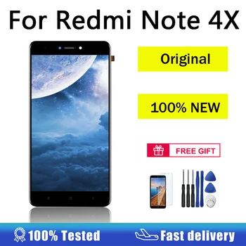 Oriģināls par Xiaomi Redmi Piezīme 4X LCD Displejs +Rāmis LCD skārienekrānu, Digitizer, lai Redmi 4. Piezīme Globālo Versiju, LCD Ekrāns