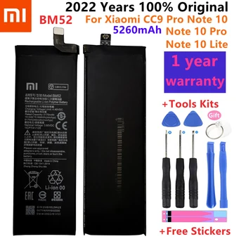 Oriģinālā New Augstas Kvalitātes BM52 5260mAh Par Xiaomi Mi, Ņemiet vērā, 10 Lite / Mi, Ņemiet vērā, 10 Pro / CC9pro CC9 Pro Akumulators +Bezmaksas Rīki