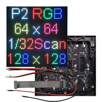 P2 Iekštelpu Pilnu Krāsu LED Displejs Paneli, 128x128mm,gaismas DIOŽU Video Sienas,SMD P2 LED Matrix 3-in-1 RGB Panelis.1/32 Skenēšanu,HUB75E Interfeisu.