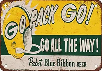 Packers un Pabst Zila Lente Alus Vintage Stila Sienas Home Office Pub Alus Smieklīgi Skārda Zīme Metāla Skārda Zīme Collas