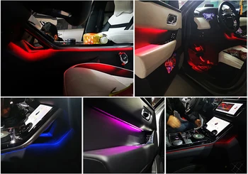Par Range Rover Velārs Apkārtējās Gaismas Inter durvju Apkārtējās gaismas Auto LCD ekrāns vadības panelī 10 krāsas 2017-2020