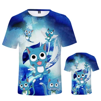 Pasaku Asti Laimīgs Kaķis Anime Mens Tshirts Streetwear t-veida Krekli 3d T-krekli Vasaras Harajuku Ulzzang 3d T-Krekli, Topi Dropshipping