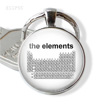Periodiskās Tabulas Elementus, Atslēgu piekariņi Sudraba Pārklājumu Stikla Modes Rotaslietas Skolotājs Dāvana