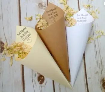 personalizētu Tikko apprecējās Kāzu rīsu konfeti konusi, pielāgot kāzu konfeti mētāt dzimšanas dienu pocorn konfekšu tūtas