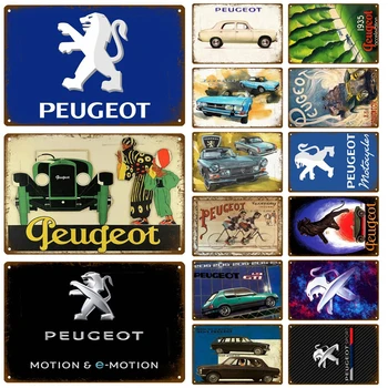 Peugeot Foršs Auto Plāksne, Metāla Vintage Skārda Zīme Noplucis Šiks Dekoru Metāla Zīmes Vintage Bārs Apdare, Metāla Plakātu Pub Metāla Plāksne