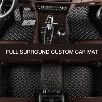 Pilna surround custom ādas automašīnas grīdas mat VOLKSWAGEN Golf(GTI) Golfs(ceļojumu) CC, Passat B3/B7/B8 auto interjers, auto piederumi
